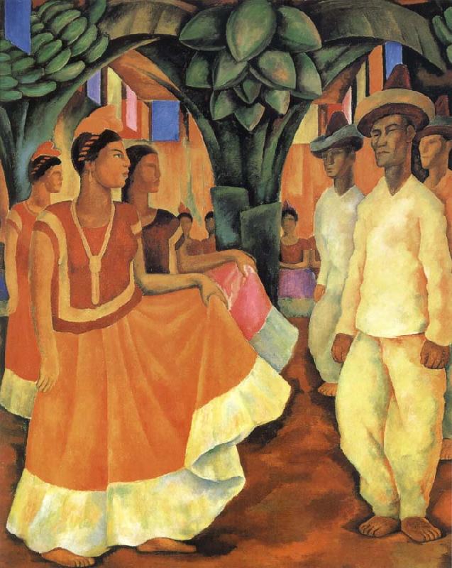 Diego Rivera The Dancing from Tehuantepec oil painting image